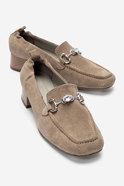 Zeynep Sıradağlı Fennisa Women's Genuine Leather Shoes Mink Suede