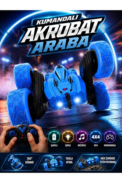 scntoys Uzaktan Kumandalı Işıklı Şarjlı 2.4 Ghz Müzikli Demolu Kırılmaz Akrob...