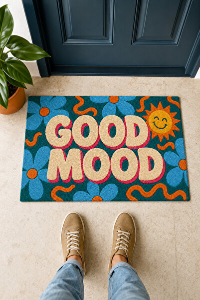 Evsebu Good Mood Μοντέρνο Διακοσμητικό Πατάκι Εξωτερικής και Εσωτερικής Πόρτας