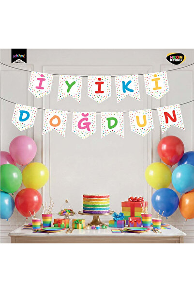 kidspartim Χρόνια Πολλά Νέον Λευκό Πανό 250 εκ.