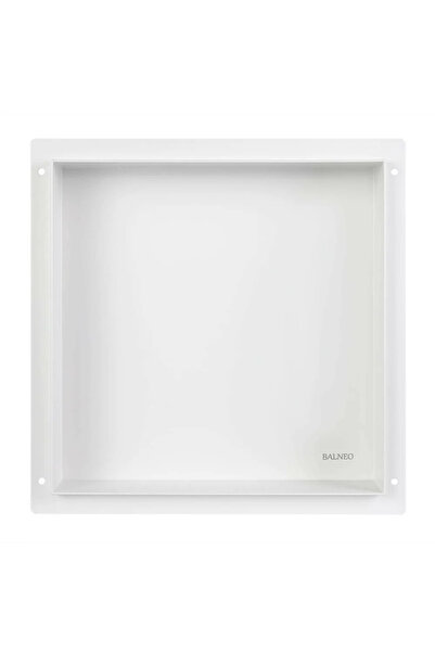 BALNEO Etajeră pătrată încastrată Wall-Box 30x30x10 cm, fără ramă, alb periat