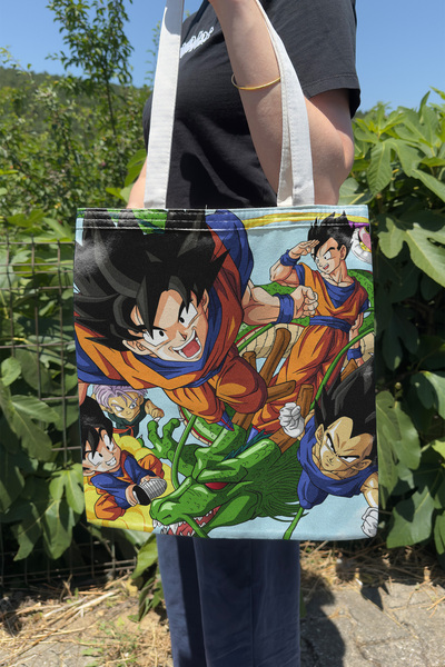 ZipZap Dragon Ball V1 Summer and Winter Double-Sided Canvas Print Tote Bag An...
