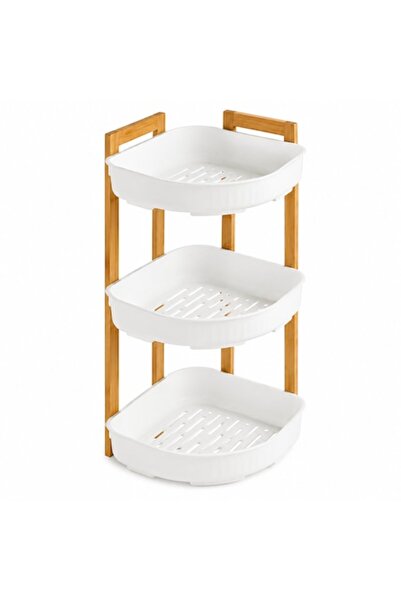 5five Simple Smart Etajeră de colț Natureo, 3 niveluri, 29 x 22 x 45 cm, PP ș...