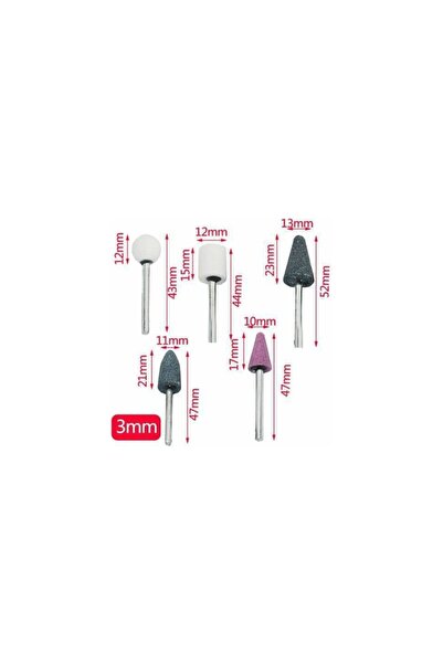 REKOTOOLS -10 Parça Mini Taşlama ve Polisaj Taşı Seti – 3 mm ve 6 mm Sap Uyumlu