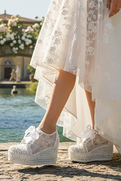 Stilo Wedding Dress Shoes Evening Dress Wedding Ceremony 8cm Platform Comfortable Sports Bridal Shoes