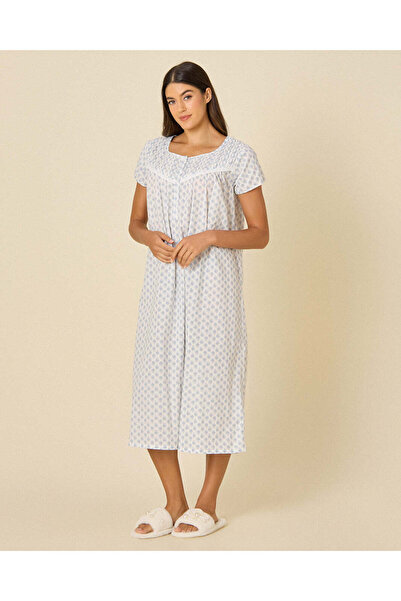 REDTAG Women Ivory Allover Printed Nightgown