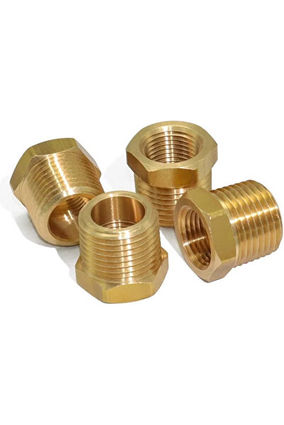 Duravel Brass Reducer Hex Bushing Fitting, 1/2 NPT Male to 3/8 NPT Female, Pa...