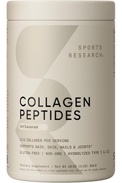 Sports Research Collagen Peptides Hydrolyzed Type I & III Collagen Unflavored...