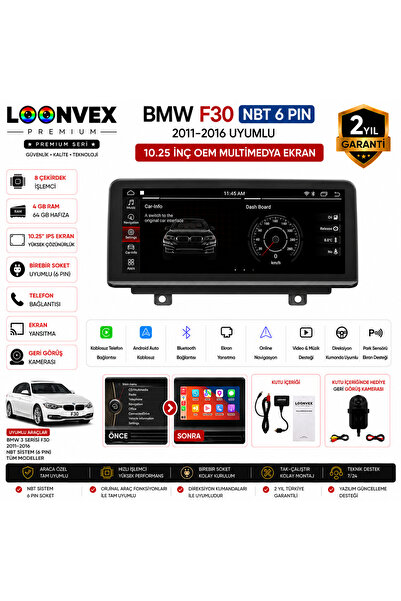 LOONVEX BMW F30 NBT 6 Pin 2011-2016 OEM Multimedya Ekran