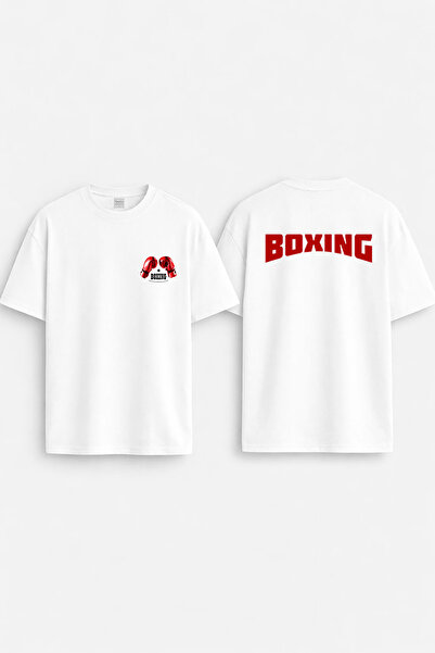 cesita Boxing Box Printed Cotton White T-Shirt T-Shirt