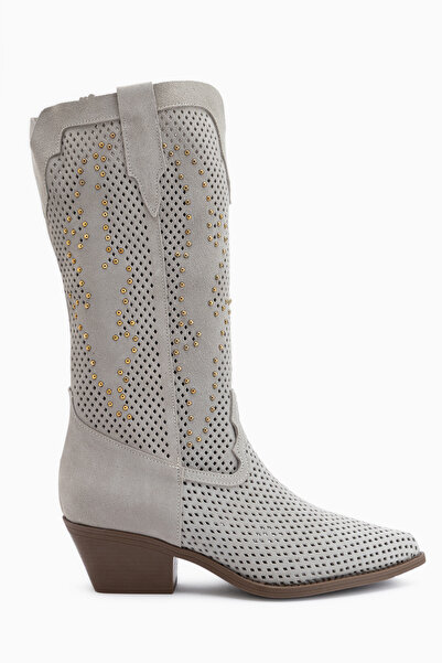 Limoya Neira Genuine Leather Beige Summer Western Women's Boots