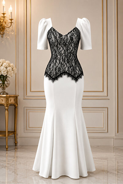 Julidress Rochie lungă maxi premium cu detalii din dantelă