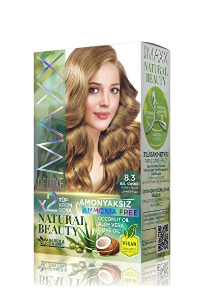 MAXX DELUXE صبغة شعر مغذية بزيت الطبيعة ومستخلصات الحماية لتغطية الشيب بثبات ...
