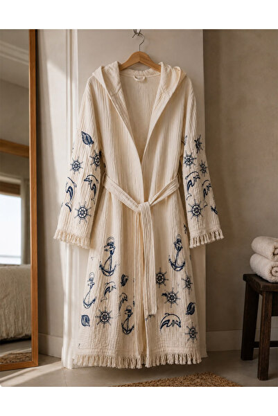 Gül Ev Tekstil Ürünleri Muslin Fabric Large Size Bathrobe