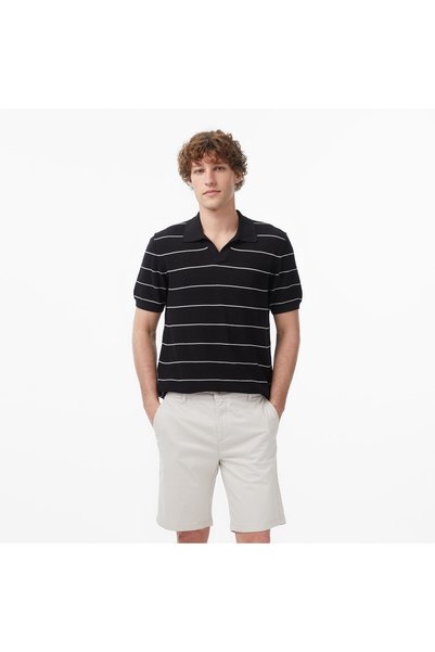 Nautica Erkek Siyah Regular Fit Kısa Kollu Çizgili Triko