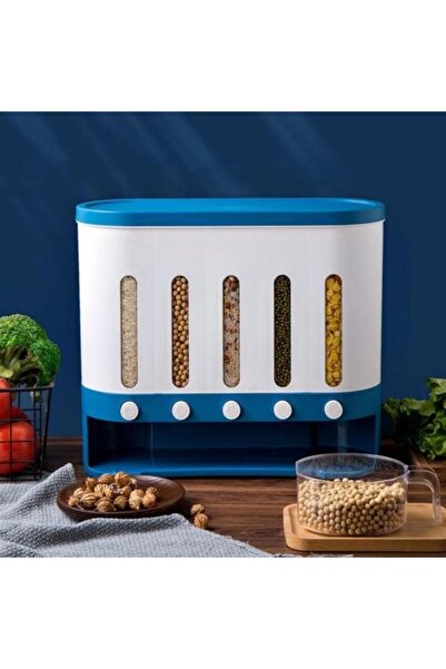 Generic Five-section grain organizer and dispenser with buttons and measuring...