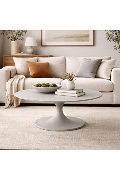 Roots Furniture طاولة قهوة دائرية بيضاء من CircleBrew