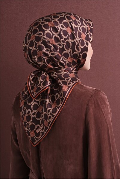 Armine Sura Silk Scarf Brown