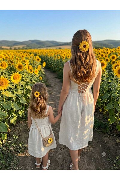 Hand Mother's Since 2024 Mother&Daughter Organic Handmade Hand Knitted Sunflo...