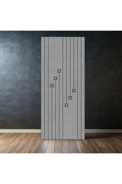 MallDeco Autocolant decorat 3D cu design geometric, gri metalic, 60cm x 300cm