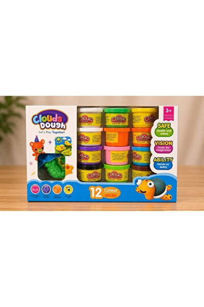 Clouds Dough Safe Kids Plasticine 12 Colors Modeling Clay Set with Modeling T...