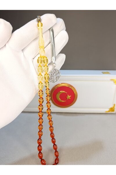 HALİL KOÇAK Powder Amber Beads with Color Transition Yellow Kiemizi