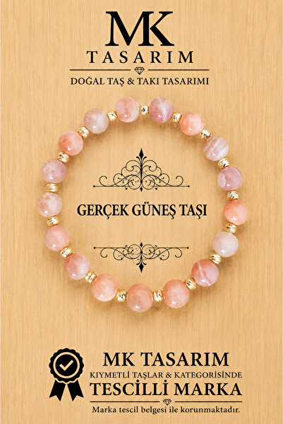 MK tasarım سوار حجر الشمس الحقيقي MK.7000.850- سوار للراحة والهدوء والطاقة وت...