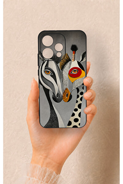 Vip Case Oppo Reno 15 5G Uyumlu Zebra ve Zürafa Desenli Silikon Kılıf