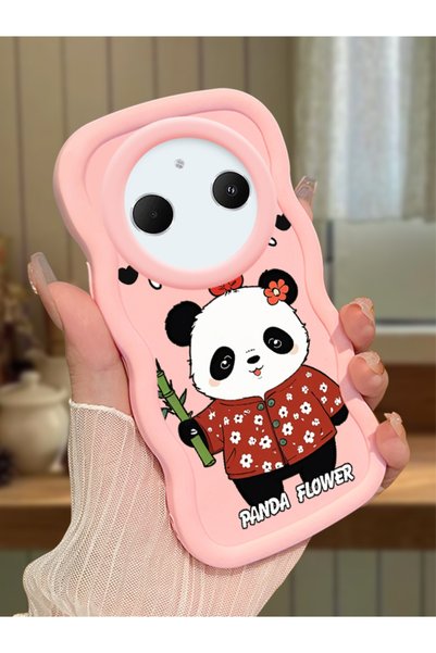 Hontinga Redmi A3 Pro Compatible Case Camera Protector Pink Silicone Couple P...