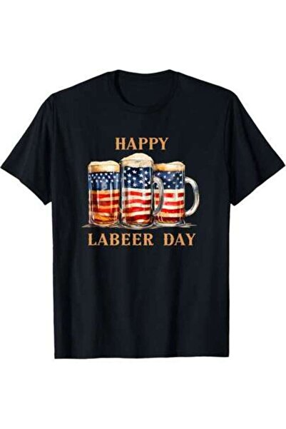 45 BPM تي شيرت مطبوع عليه علم أمريكا بطبعة Happy Labeer Funny Labor Day، رائع...