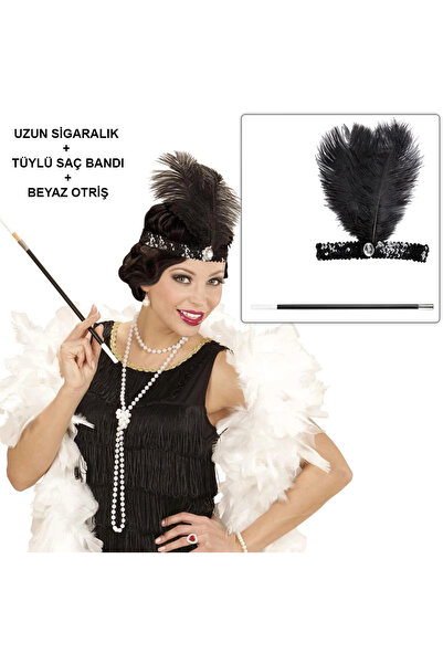 evimdeyokyok Retro Charleston White Accessories Set – 2039S 9039S Gatsby Cost...