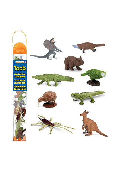Safari Animalele din Australia. Set de figurine într-un tub