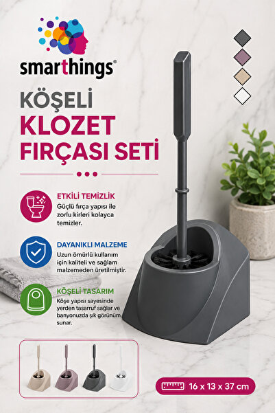 Köşeli Klozet Fırçası Seti Kapalı Hazneli Hijyenik Tuvalet Fırçası Banyo Temizlik Aparatı