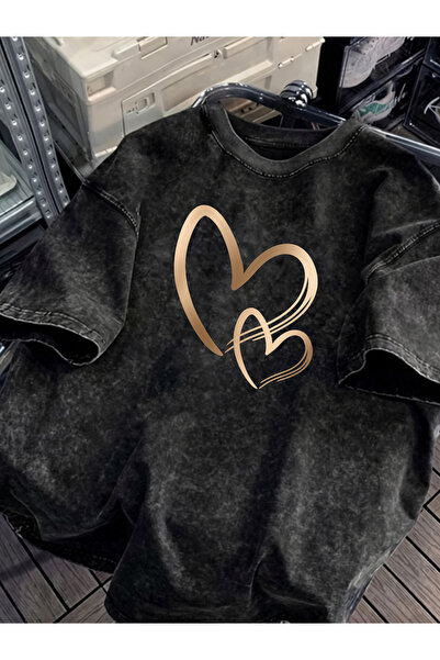 Pink Sky Unisex Oversize Vintage Washed Street Style Street Fashion Cotton Co...