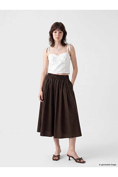 LC Waikiki Original Elasticated Poplin Pleated Skirt