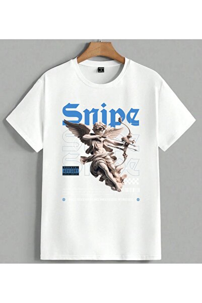 ELFERA Snipe Music Melek Cupid Rap Printed Unisex Oversize T-Shirt White