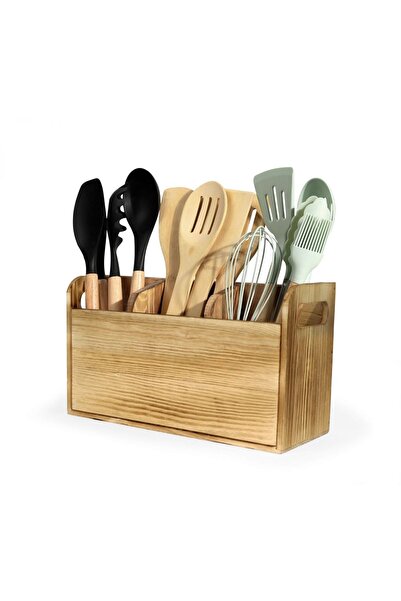 MyBar Wooden Utensil Organizer, 3 Compartments - 30x11x17 cm
