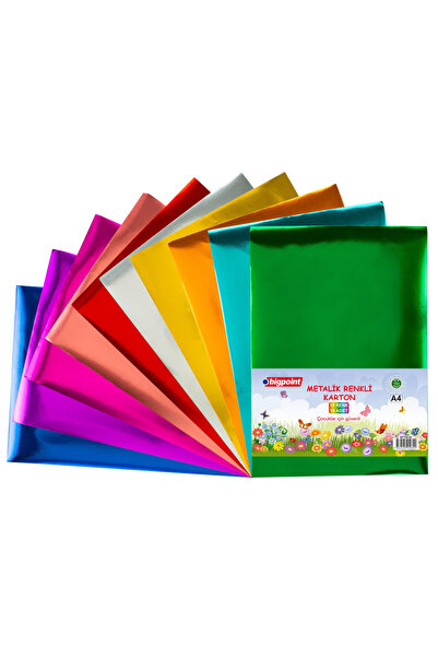 Bigpoint Metallic Colored Mirrored Cardboard A4 1 Pack of 10