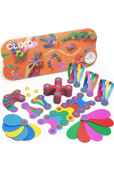 Clixo ®   Магнитна конструкторна игра - Супер Дъга (60 части)