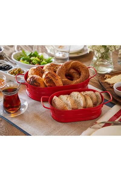 NATURELMETAL Service Set, Galvanized Metal 2-Piece Serving Bowl, Bread Bowl, ...