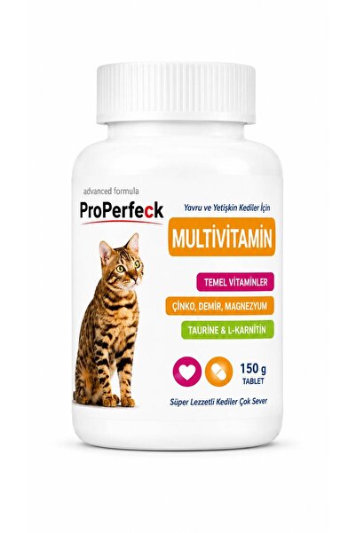 pro perfeck Kedi Multivitamin Tableti 150 Tablet Yavru ve Yetişkin Kediler İç...