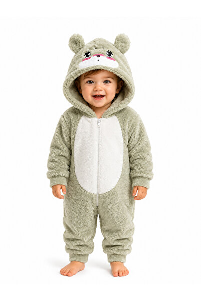 Chicsy Baby Sweet Teddy Bear Patterned Welsoft Plush Hooded Zippered Winter U...