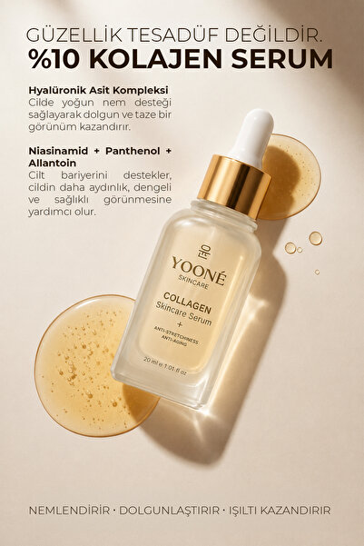 Yoone Yooné Skincare Collagen Serum 30 ml Yoğun Kolajen Bakımı ile Nemli ve C...