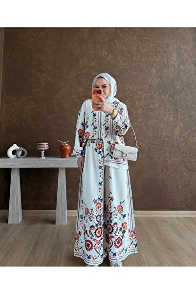 R&S BOUTİQUE Etnik Desenli Gömlek & Pantolon Takımı