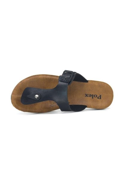 Flex Women's Anatomical Orthopedic Sole Black Color Classic Thin Flip-Flops