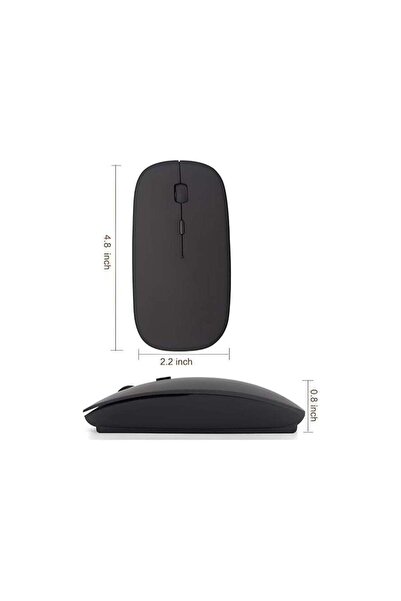 Generic Mouse W10 Dual model Mouse Wireless and Bluetooth RGB Silent Click Matte texture Slim and Ergonomic Design for MacBook Pro, Air, Laptop, PC, iPad Pro, Computer, Smart Al Charging USB-C, Black
