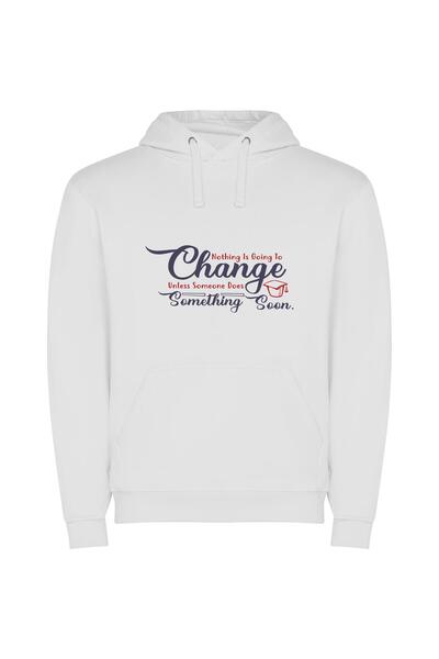 iLovePrints Embrace the Change Journey Φούτερ με κουκούλα σε χρώμα Λευκό