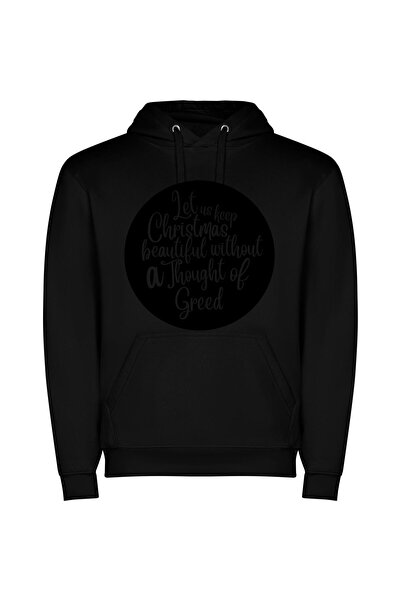 iLovePrints Greedy Elegance: Christmas Circles Φούτερ με κουκούλα σε χρώμα Μαύρο
