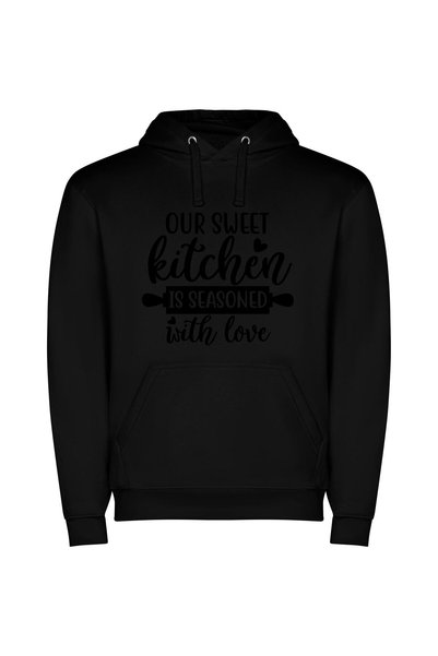 iLovePrints Love-Seasoned Kitchen Bliss Φούτερ με κουκούλα σε χρώμα Μαύρο