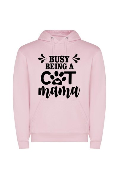 iLovePrints Purrrfectly Cat Obsessed Φούτερ με κουκούλα σε χρώμα Ροζ